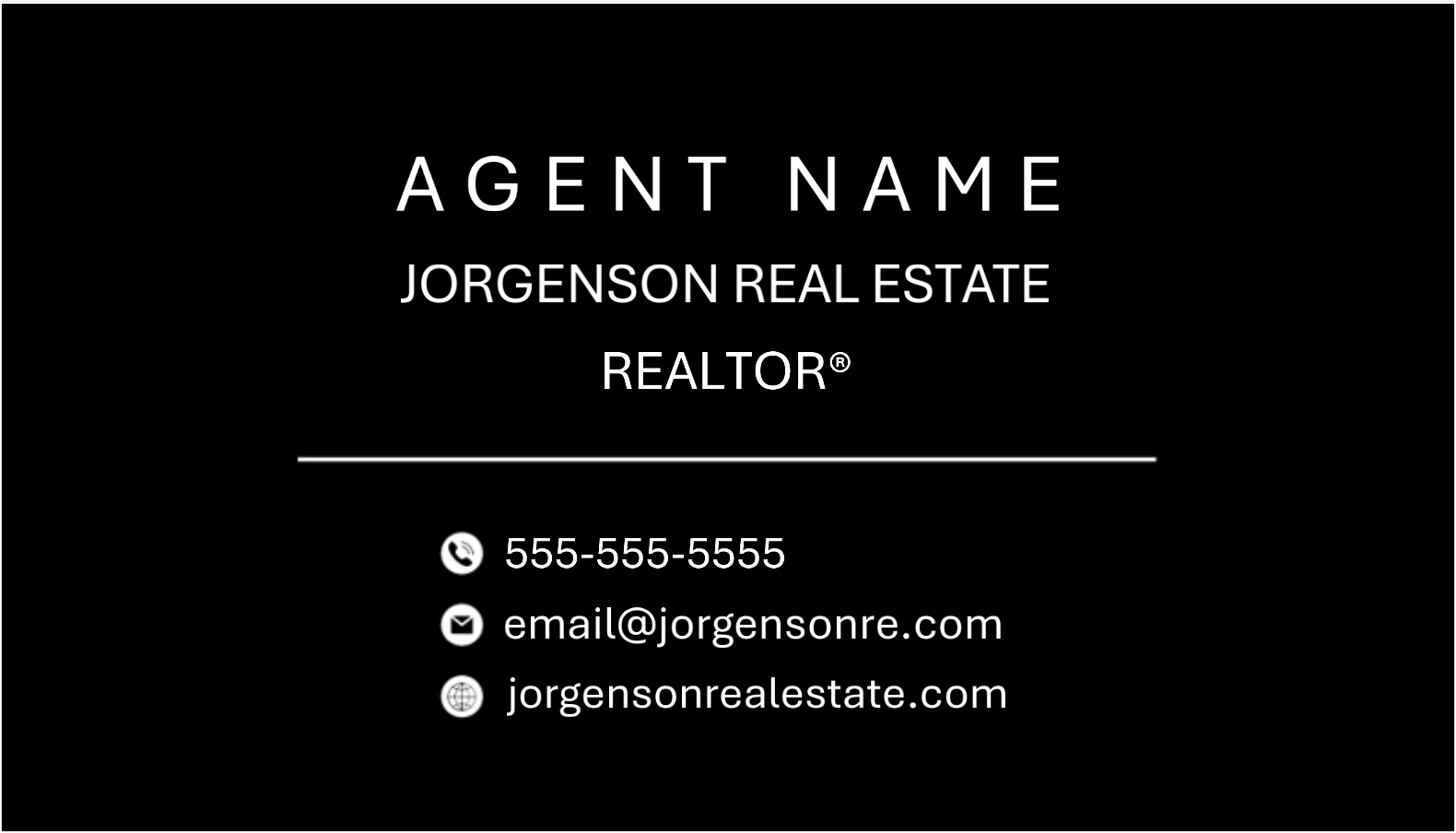 3.5"x2" Agent Business Card